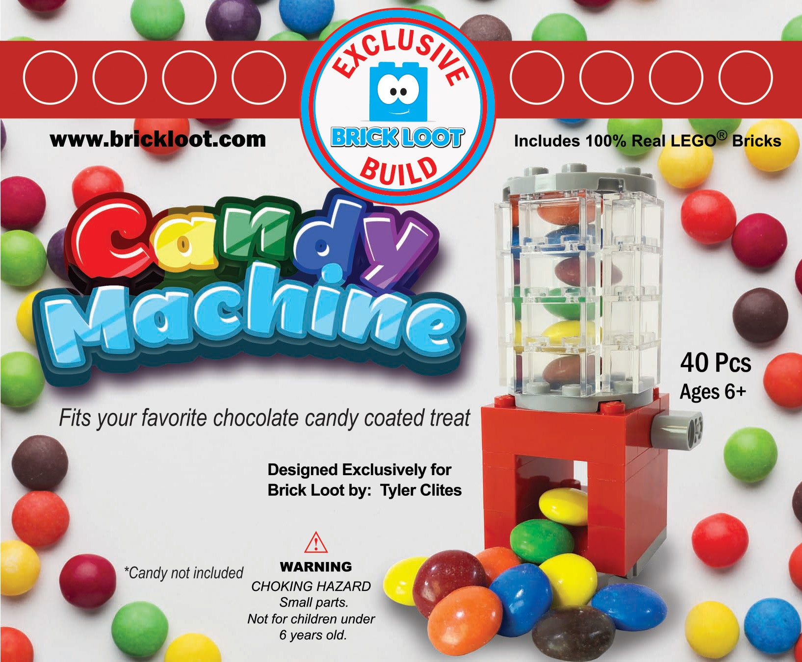 Exclusive Brick Loot Build Candy Machine – 100% LEGO Bricks