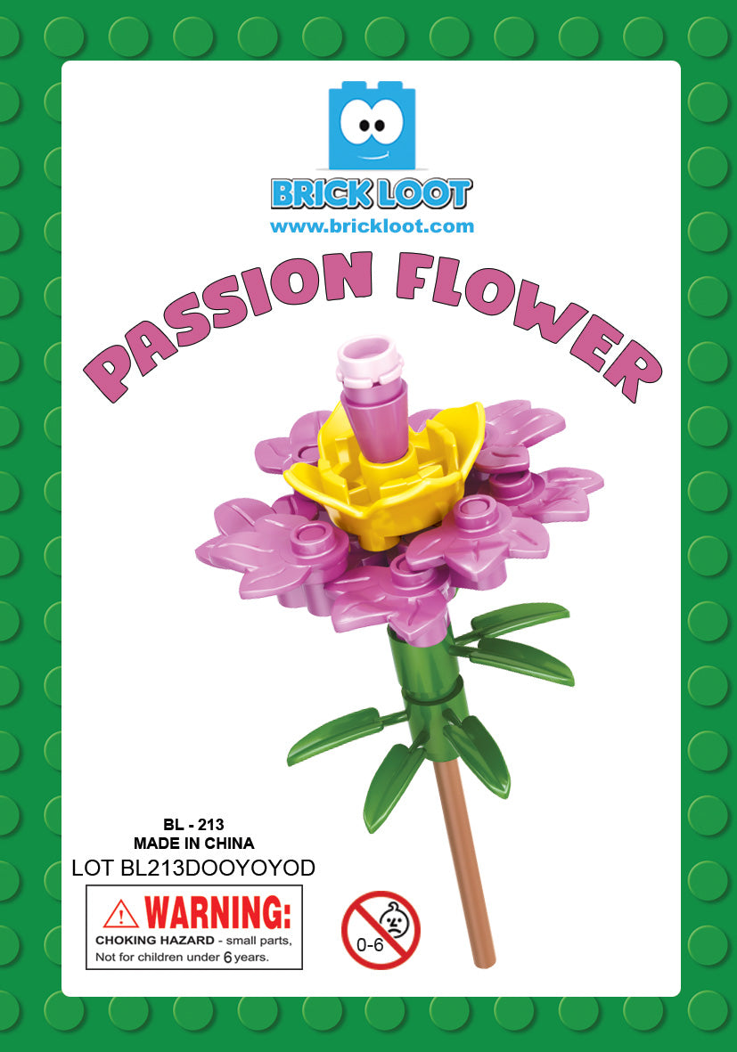 Pink Passion Flower - Brick Flower Set