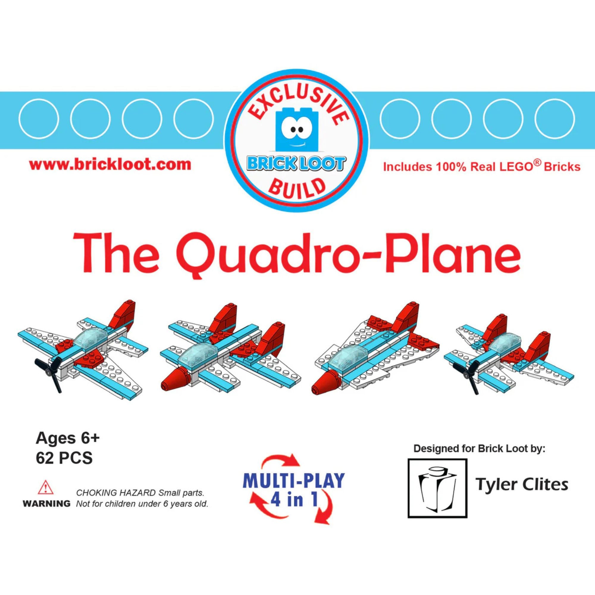 Exclusive Brick Loot Build Quadro Plane Kit - 100% LEGO Bricks