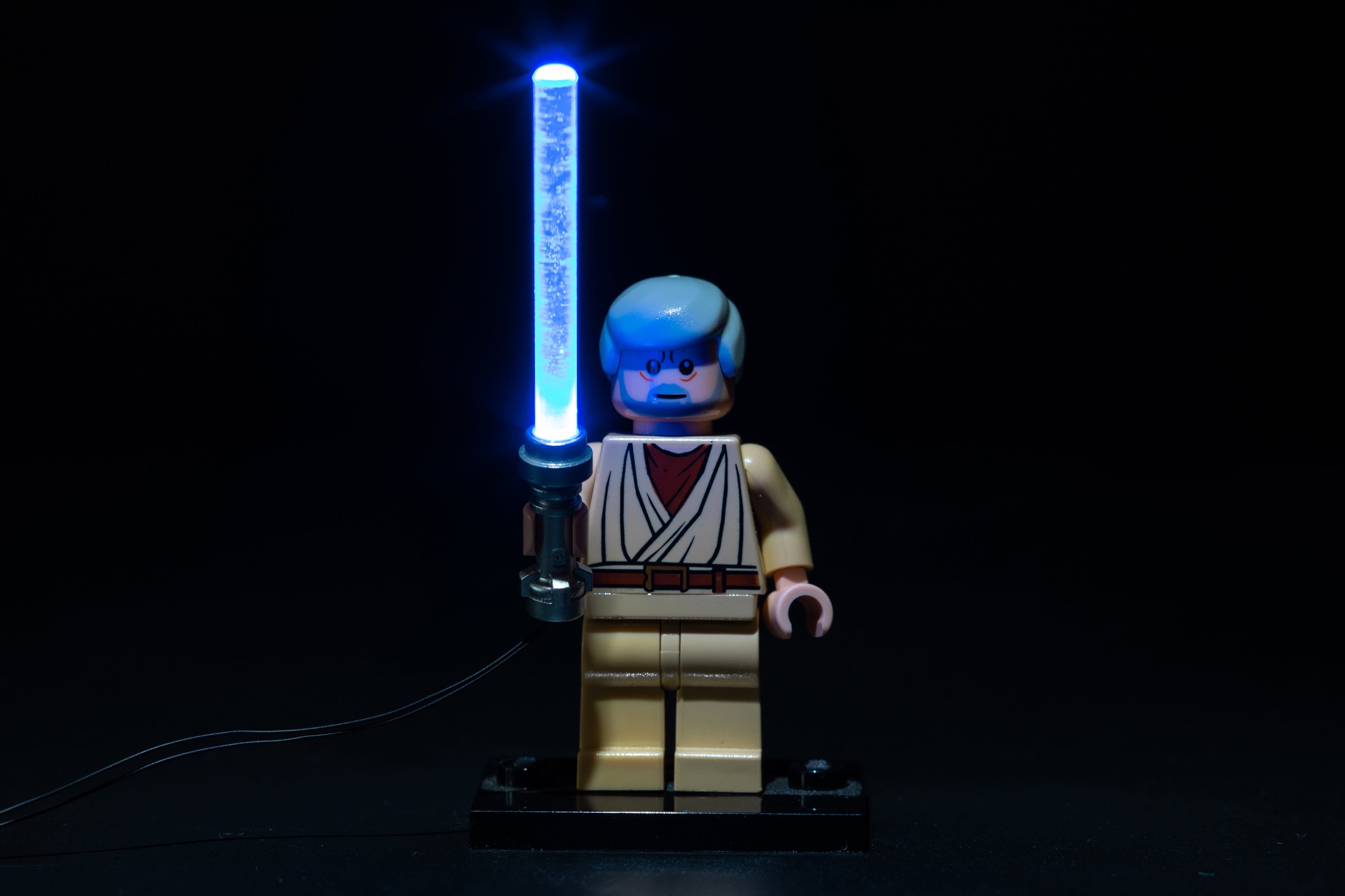 Brick Loot LED Blue Lightsaber - works with LEGO bricks and minifigures. Minifigure not included.