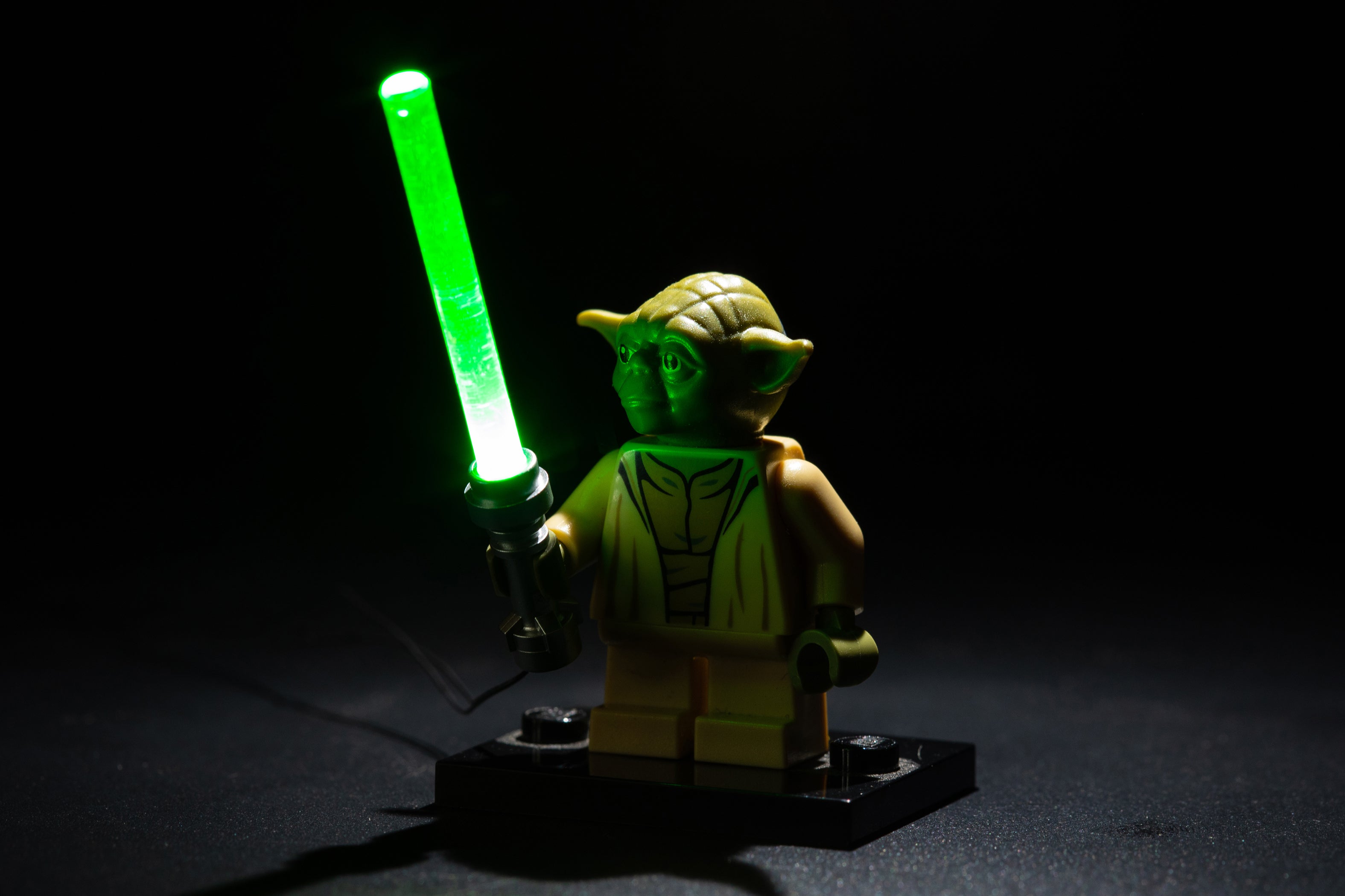 Brick Loot LED Green Lightsabers - works with LEGO bricks and minifigures. Minifigure not included.
