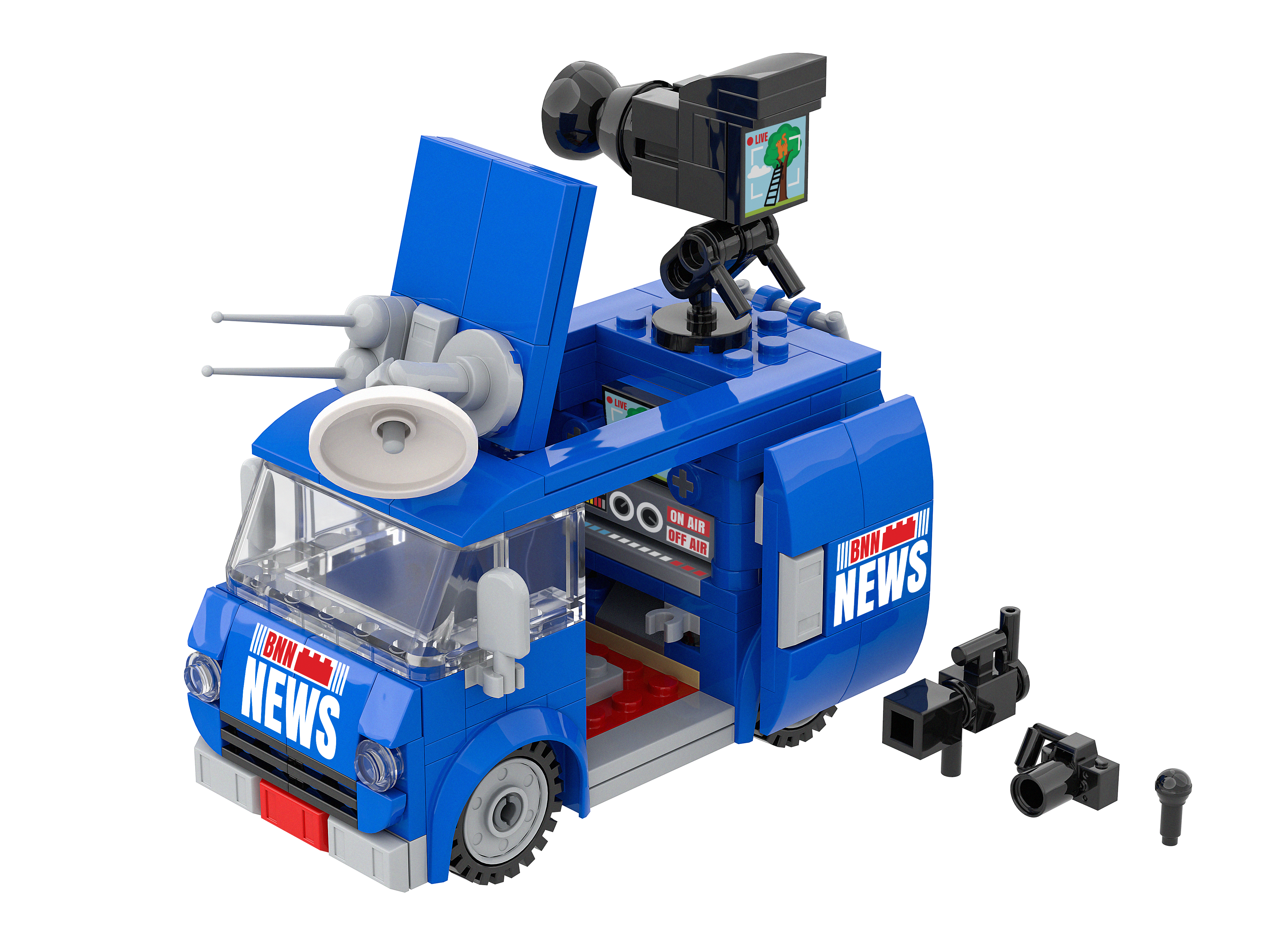 Brickin Nightly News Van Brick Set